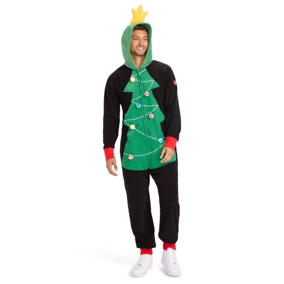 Tipsy Elves CHRISTMAS TREE BALL VELCRO TOSS GAME JUMPSUIT/ONESIE | NEW/NWOT🎄🎄 - Picture 2 of 16